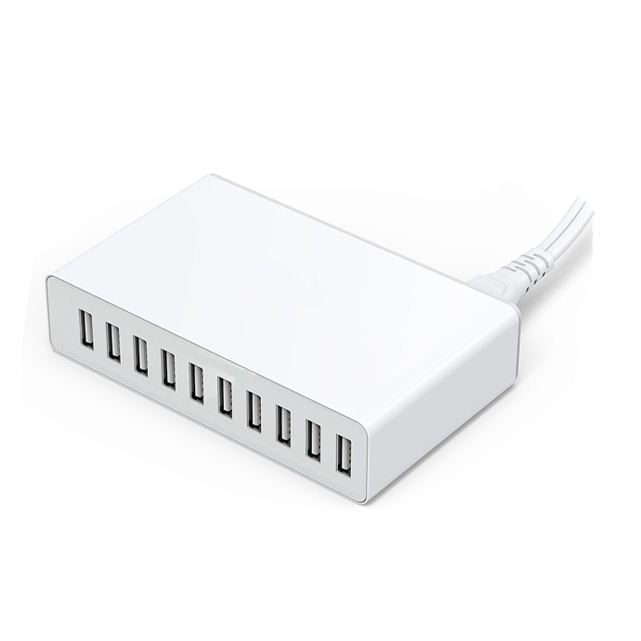 2025 Wholesale 10-Port USB Universal Charger Block for Mobile Phones 5V/12Amp 60W Desktop Portable Smart Charger