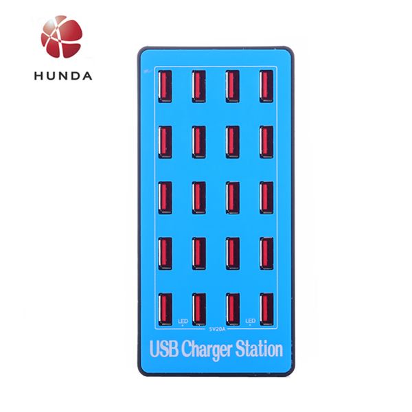 Shenzhen Factory 5V 20A 100W USB Charging Station for Multiple Devices, Fast 20 USB Charging Organizer Multiport Charger