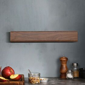Natural Walnut wood Kitchen knife holder Strip with strong magnet for wallPopular