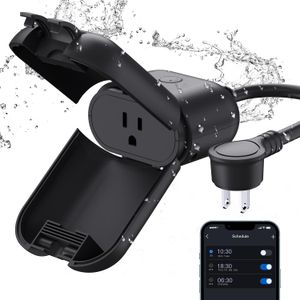 ELEGRP Ip66 UL Listed Outdoor WiFi Plug Smart Electric Plugs US Plug Outlet Voice & Remote Control Waterproof Smart Socket