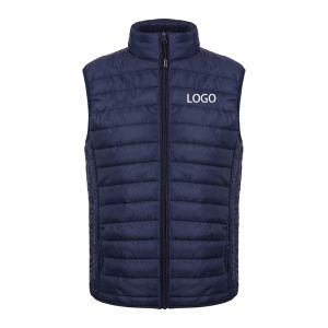 Custom Logo Men's Polyester Cotton Vest Stand Collar Winter New Fashion Sleeveless Jacket Warm Outdoor Wear