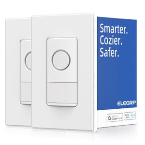 ELEGRP Single Pole Smart Light Sensor Wall Switch 2.4GHZ Smart Home Electric Wifi Tuya Sensor Switch