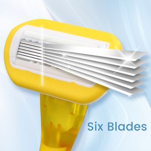 Affordable Women's Disposable Razor 6-Blade Razor with Soap Cover for Smooth Shave, Convenient and Comfortable