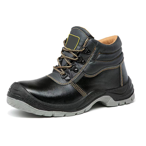 Industrial Durable Lace-Up Leather Safety Shoes-Unique Design Man Work Boots Non-Slip Steel Toe Midsole for Factory Construction