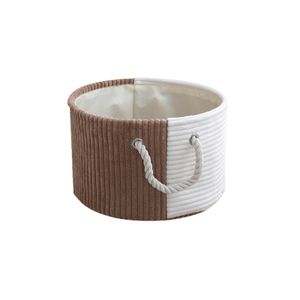 Multifunctional Foldable Modern Basket Corduroy Fabric Kid Toy Storage Boxes Bin Organizer Circle Shape