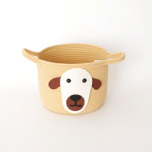 Customizable Cartoon Animal Pattern Cotton Rope Woven Storage Basket Home Desktop Organizer and Children's Toy Gift Basket