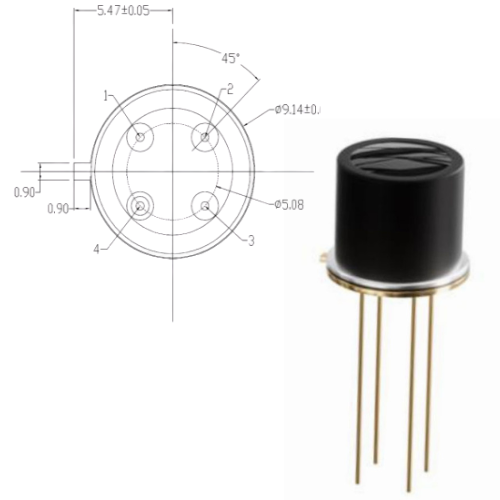 Standard I2C Interface IR Temperature Calibrated Sensor XGZT2614 with ASIC Chip, TO-39 Metal Tube Shell Package