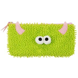 Cute Monster Plush Fabric With Embroidery Pencil Pouch