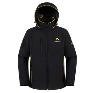 Uniform Custom logo Outdoor Wear High Quality Windproof Mens Fleece Lined Polyester  Softshell Jacket