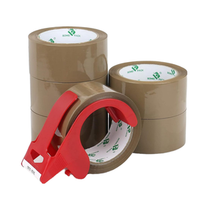 BOMEI PACK Brown BOPP Packing Tape Dispenser 2.4 Mil 1.88 Inch X 60 Yards 6 Refills Rolls for Moving Shipping Storage Packaging