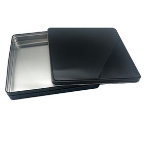 Custom Printed Square Tin Box with Stackable Lid 2000 ml Capacity for Storage of Chocolate Bread Lollipops Sugar Other Snacks