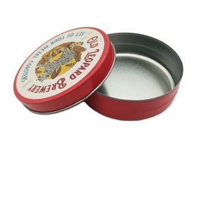 OEM Custom Cream Tinplate Box Round Tin Box Storage with Custom Printing