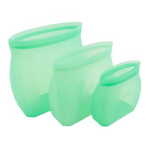 Microwave Oven Safe Reusable Silicone Sandwich Snack Bags Stand up Container for Soup Leftovers Food Storage Bags
