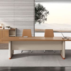 Large Office Training Space with Comfortable Desk Chair Combination Long Conference Table for Reception & Workbench Use