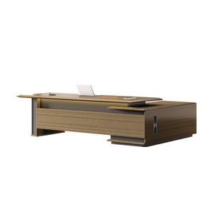 Modern Single-Person Desk with Boss Chair for President Supervisor or Manager's Office Furniture Combination