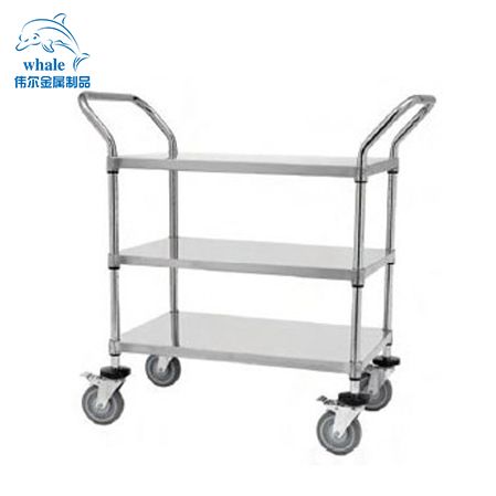 Manufacturer-Sold Indoor Kitchen Serving Trolley Cart with Wire Shelf Storage Rack Made of Metal