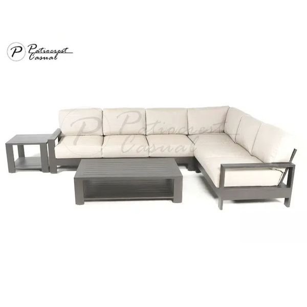 Outdoor Luxury Aluminum Garden Sofa New Design Patio Luxury Furniture L Shape Sectional Sofa Set