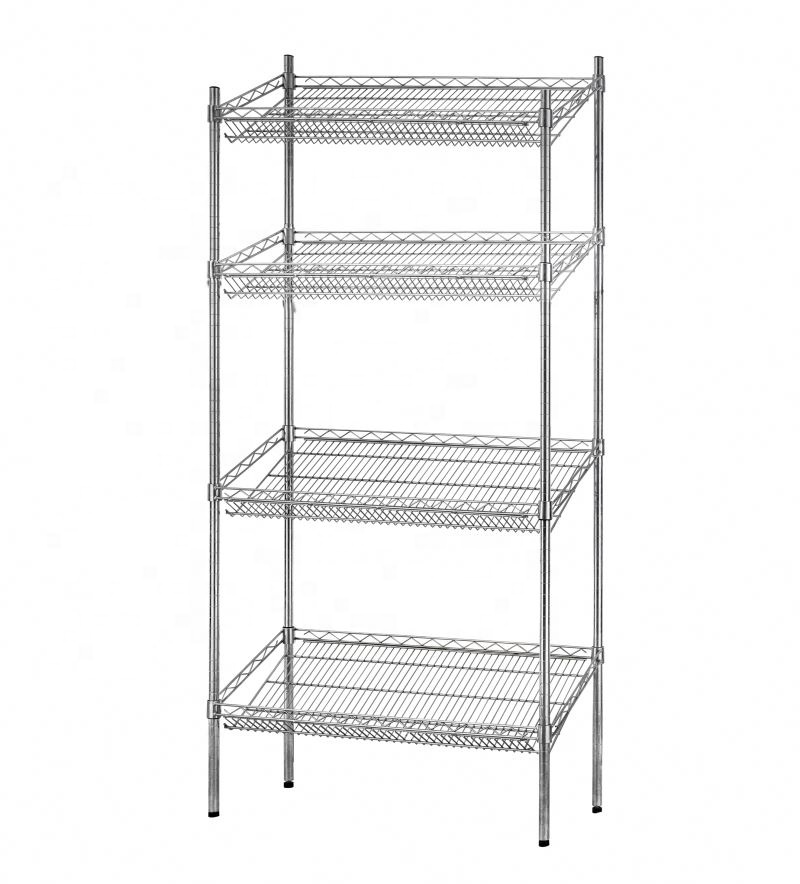 NSF Wholesale Supermarket Wire Rack Shelving Chrome Plated Storage Racks Wire Basket Shelves