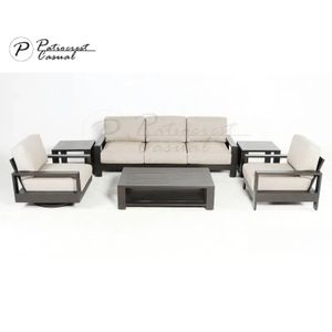 Modern Set Patio Sectional Modular Modern  Couch Seating Aluminum Outdoor Garden Furniture Set