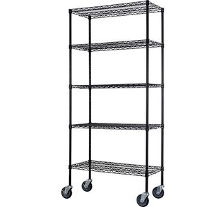 Metal rack heavy duty steel wire shelf with wheels