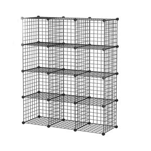 Lanejoy Basics Nordic Foldable 6 Cube Grid Wire Storage White Cube Shelf Closet Organizer
