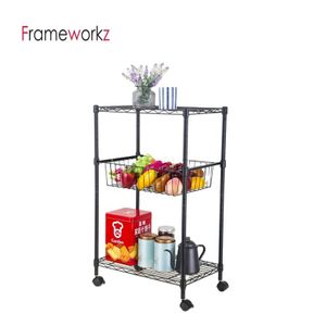 Wire Basket Hand Trolley Storage Rack Trolley Food Trolley Cart
