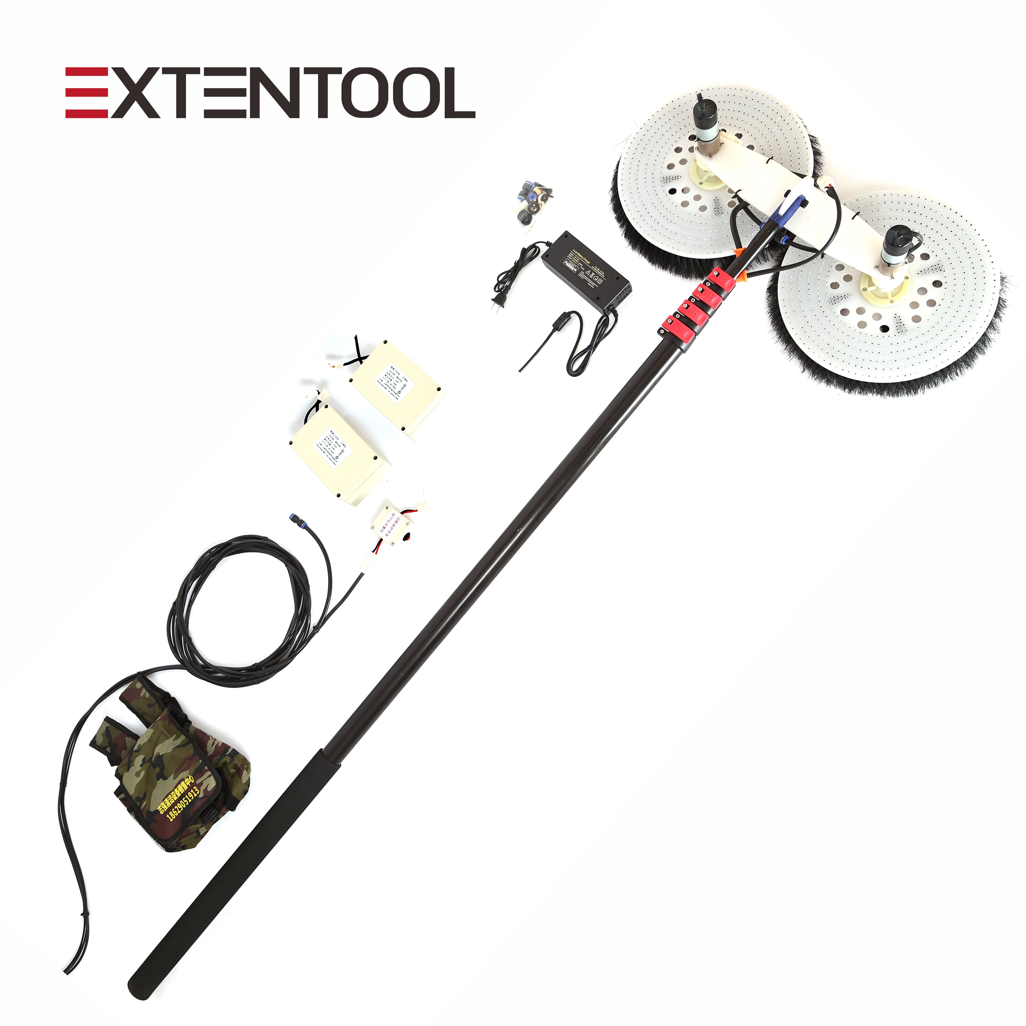 For Extentool Aluminium Extension Pole Solar Panel Cleaning Brush Rotary Brush for Cleaning Max Panels Solar Panels Cleaning