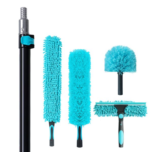 For Extentool 1.2 M Telescopic Aluminum Window Cleaning Tool Household Cobweb Duster Set Metal Spider Web Dust Removal Equipment