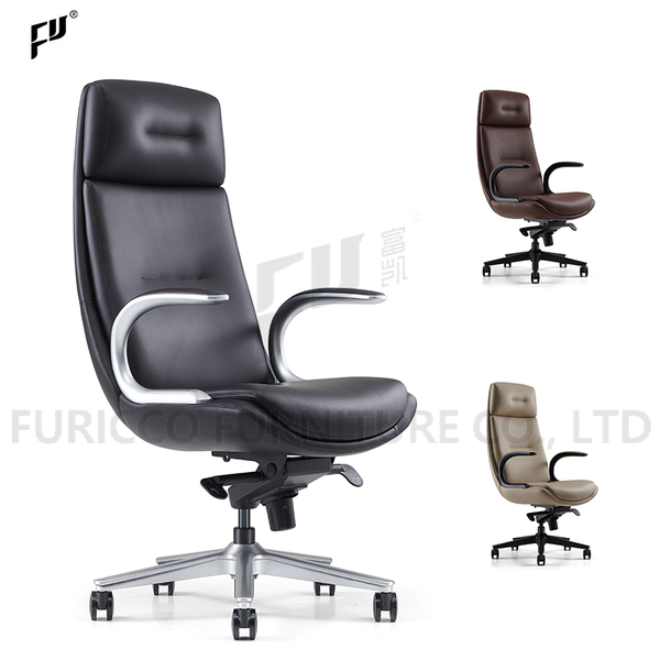 China Modern Office Furniture Foshan Factory Wholesale Revolving Boss High Back Office Chair Luxury Leather Swivel Office Chair