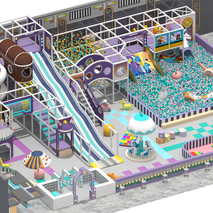 Customized Purple Theme Small Play Equipment Kids Soft Indoor Play Games Indoor Playground with Plastic Slides