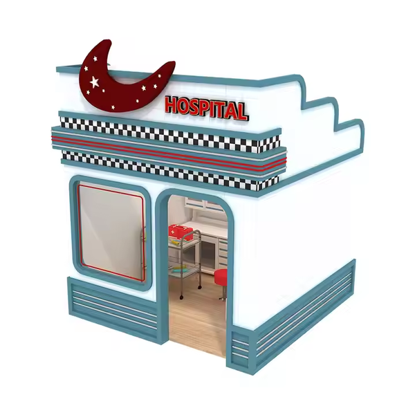 Customized Pretend City Hospital Playhouse Role Play House Indoor Playground Entertainment Equipment for Pretend Play  Soft Play