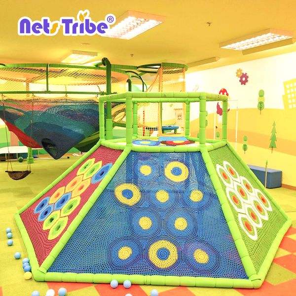 Indoor/Outdoor Fun Climbing Station for Kids Kindergarten Park Nylon Climbing Wall Play Equipment for Schools and Playgrounds
