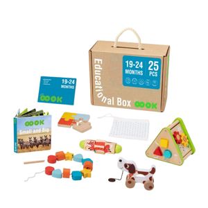 Montessori Bead Lace Toy Geometric Shape Matching Toy Educational Activity Cube Puzzle 19-24months Early Educational Box for Kid