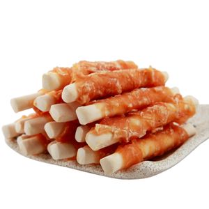 Wholesale Healthy Dog Cat Treats and Food High Protein Low Fat Cheese Stick Twined by Chicken Jerky Pet Snacks