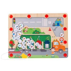 Wooden Garbage Classification Toy Teaching AIDS Early Education Puzzle Desktop DIY Games for Kids