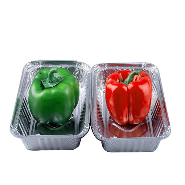 Disposable Rectangle Aluminum Foil Baking Pan/Container with PP Lid Disposable Loaf Shape for Baking