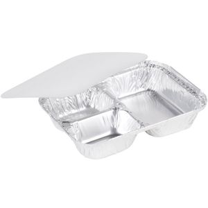 4 Compartment Multi-Use Aluminum Foil Baking Pan with Dome Lid for Foil Container Storage