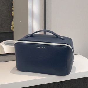 Waterproof PU Open Flat Vegan Leather Makeup Packaging Bag Silvery Hot-stamping Custom Logo OEM Wholesale PU Travel Cosmetic Bag