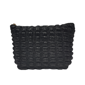 OEM Quilting Padded Vegan Leather Makeup Bag Custom Logo Promotional Wholesale Women Beauty Pouch Small Quilted PU Cosmetic Bag