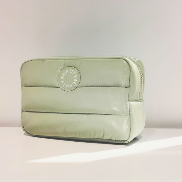 Small Quilted Nylon Cosmetic Zipper Bag Factory-direct Packaging Makeup Bag Custom Logo Chrome Nylon Promotional Beauty Bag