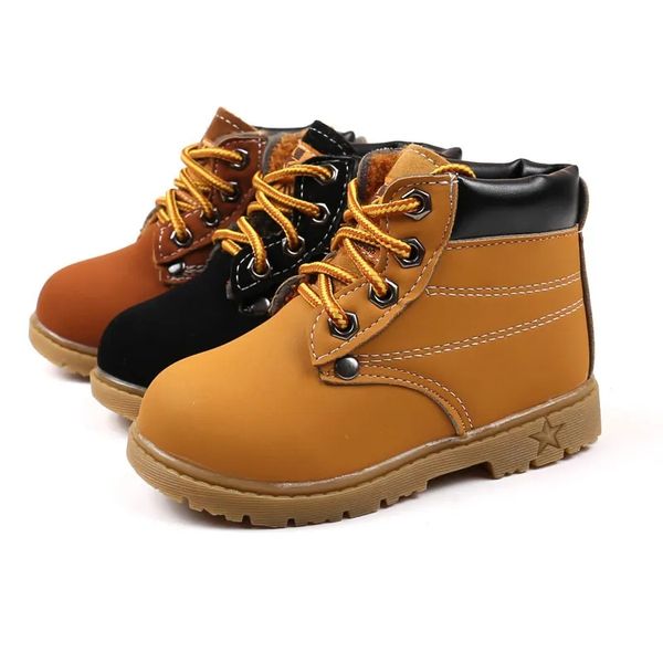 Baby Autumn Boots Fashion Suede Leather Lace-Up Boots Soft Flat Ankle Snow Boots Shoes