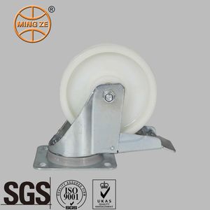 Good Quality Modern Commercial Wheels 125x32mm Medium Duty Nylon Swivel W/Brake Caster Wheels for Europe Factory Equipment Use