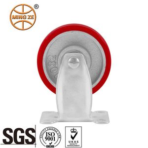 Wholesale Modern Commercial Wheels 125x32mm Medium Duty PU on Cast Iron Core Rigid Caster Wheels for Factory Equipment Use