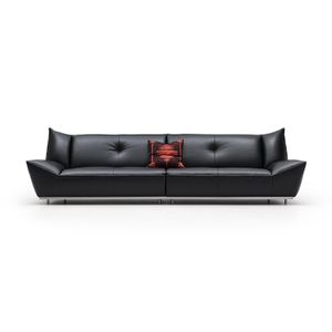 Modern Luxury Living Room Sofa Sets Italian Leather Sectional Sofa Set Genuine Leather Three Seat Sofa