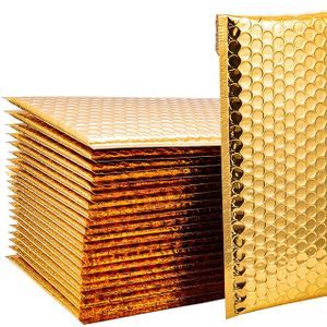 Space Seal Pack of 50 Metallic Gold Bubble Mailers - 6 X 10 Inches Padded Self Seal Shipping Mailing Waterproof Envelopes