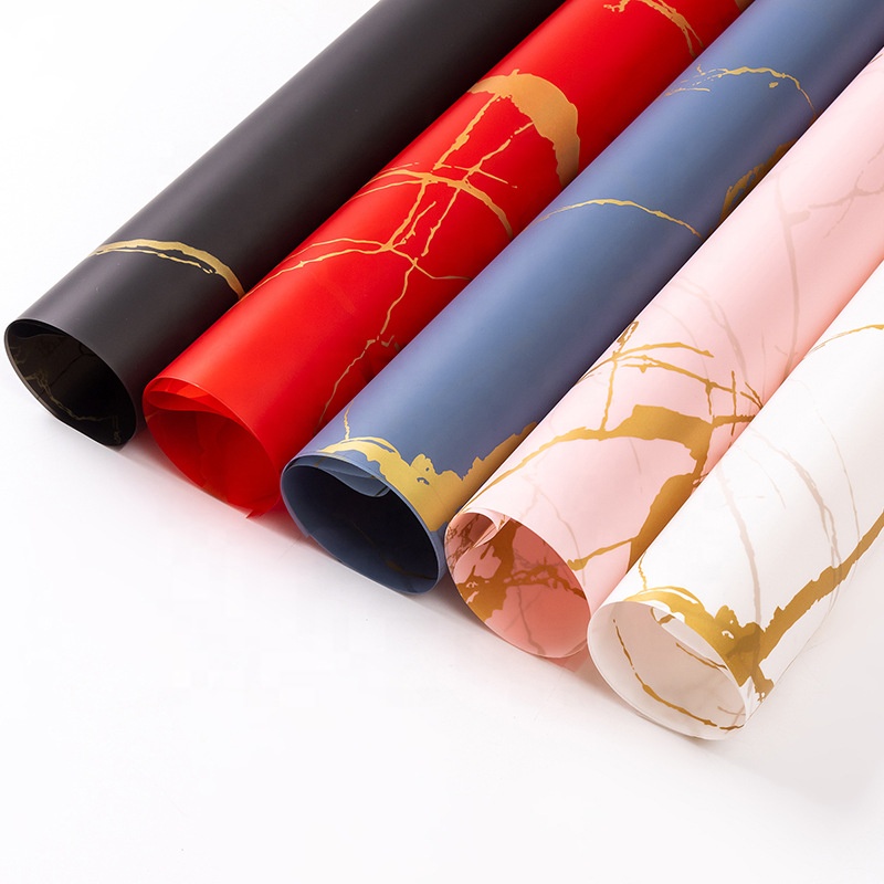 Yama's New 58X58cm Golden Marble Wrapping Paper White Gold Floral Flower Bouquet Contact Paper Premium Paper Paperboards