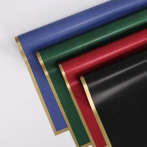 Yama New 58X58cm 20pcs/bag Waterproof Golden Edge Korean Flower Bouquet Wrapping Paper with Rose Gold Lining P.XXY-006