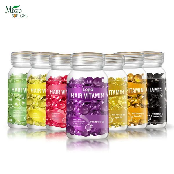 Private Label Hair Growth Vitamin Serum Capsules Deep Moisturizing Organic Gummy Hair Oil Leave-In Nourishing Vitamins