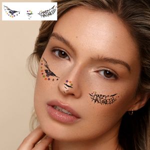 New Halloween Face Temporary Tattoo Stickers Non-Toxic Harmless for Holiday Parties Masquerade Parties White Paper Material