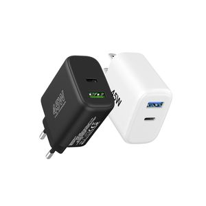 Super Fast Charging PD 45W USB C Charger EU US KR UK Plug Portable Universal Gan Cell Phone Charger USB 20W Charger Type C 45w